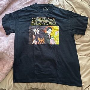 Demon Slayer Black Graphic T-Shirt - Size Large